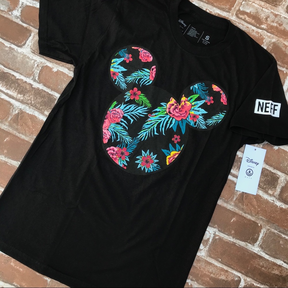Disney by Neff Mickey Mouse Floral Black Tee
